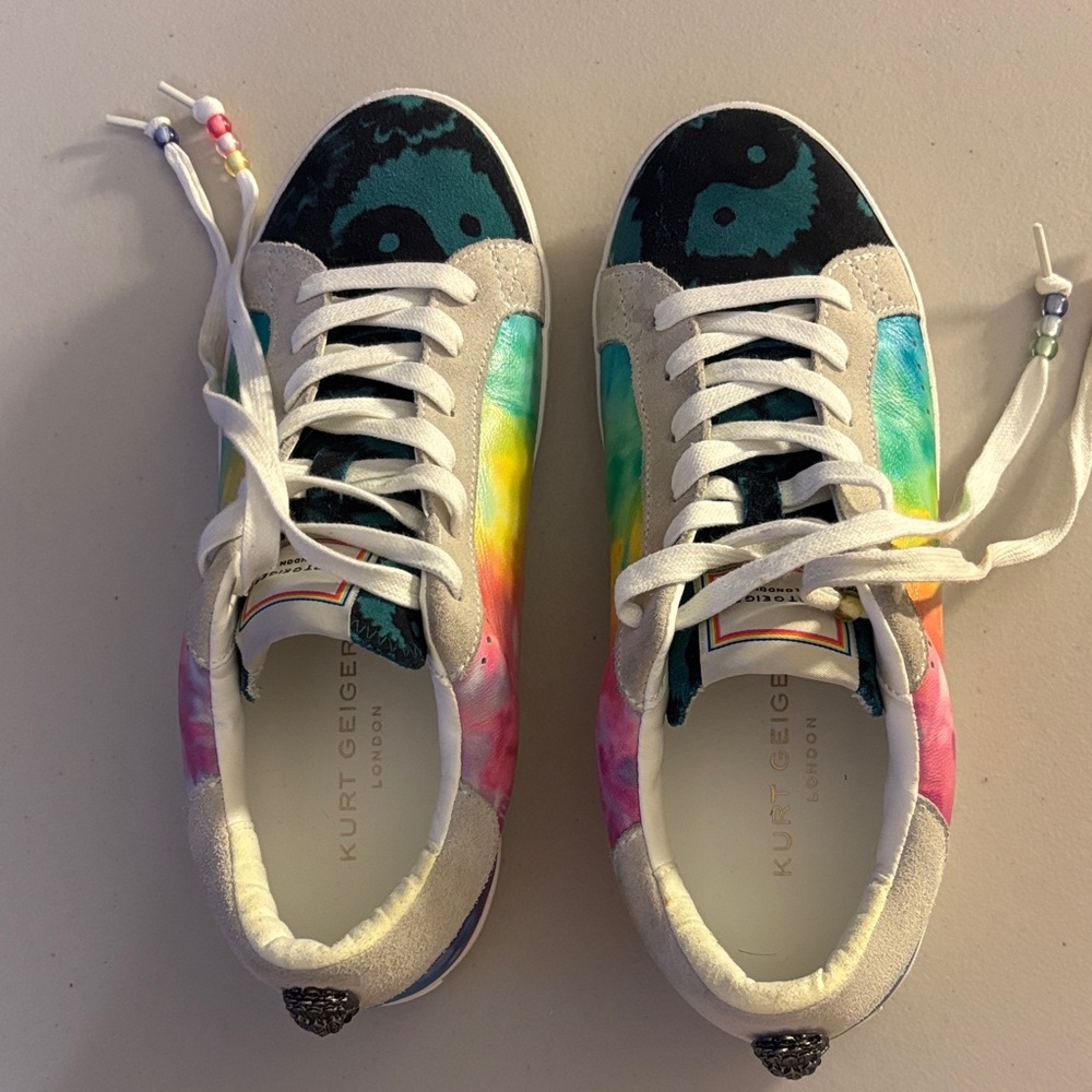 Kurt Geiger Lexi Eagle Rainbow Tie-Dye Sneakers
